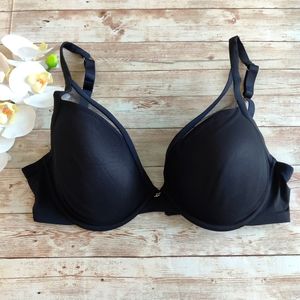 Thirdlove black classic contour plunge bra size 34DD 34E EUC